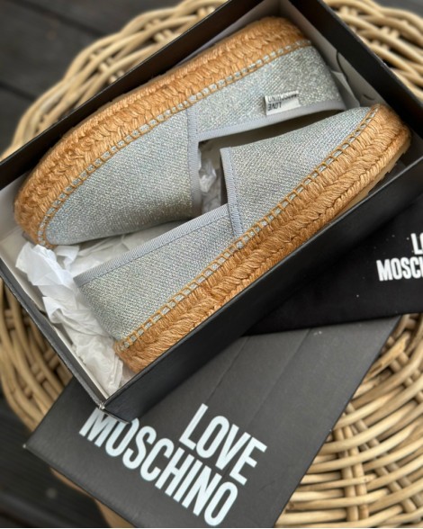 Espadrilky dámské Love Moschino stříbrné